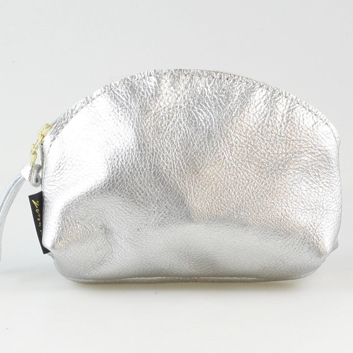 The Metallic Simon Makeup Clutch in Silver