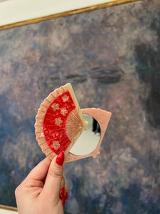 Hand-painted Blossom Fan Compact Mirror