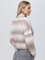 Load image into Gallery viewer, Sequin Ombre Shoulder Pad Cardigan in Light Taupe
