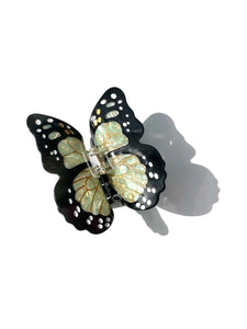 Hand Painted Monarch Butterfly Claw Hair Clip in Golden Jade