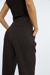 Wide Pleated Pants in Black