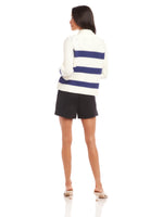 Load image into Gallery viewer, Cely Cropped Cardigan in Off White/Navy
