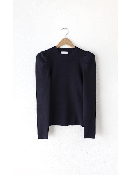 Felina Puff Sleeve Sweater in Navy