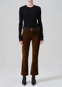 Isola Cropped Trouser Velvet in Golden