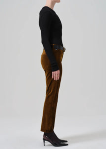 Isola Cropped Trouser Velvet in Golden