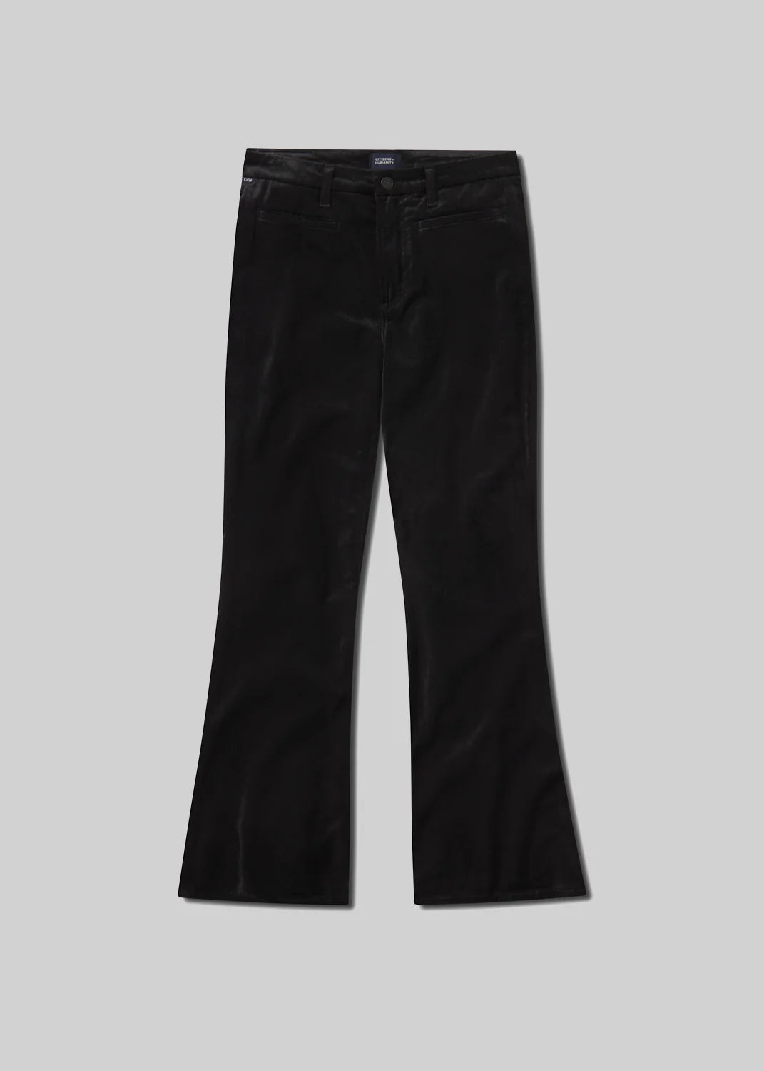 Lilah Flare With Welt Pocket Velvet in Black