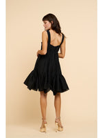 Load image into Gallery viewer, Daisy Shirred Baby Doll Dress in Black
