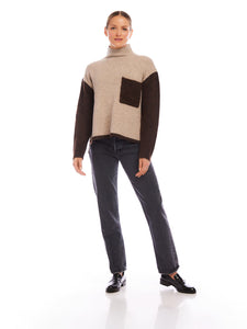 Colette Turtleneck Sweater in Stone