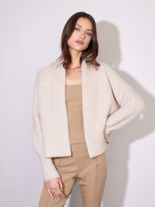 Cely Cropped Cardigan in Bone