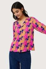 Load image into Gallery viewer, Cat Print Shirt in Pink
