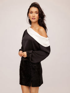 Marisa One Shoulder Top in Black