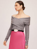 Load image into Gallery viewer, Lana Crossover Drape Top in Silver
