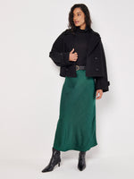 Load image into Gallery viewer, Bias Cut Maxi Slip Skirt in Green
