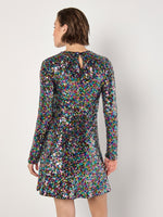 Load image into Gallery viewer, Fit and Flare Rainbow Sequin Dress
