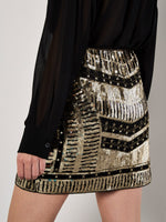 Load image into Gallery viewer, Sequin Mini Skirt in Gold
