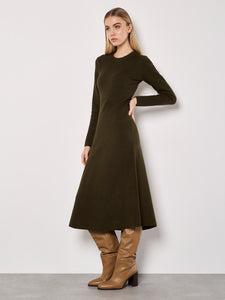 Longsleeve Knit Maxi Dress in Olive