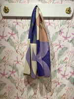 Load image into Gallery viewer, Colorblock Petal Scarf in Purple/Grey/Peach
