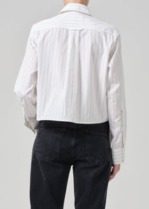 Fino Cropped Shirt In Clove Stripe