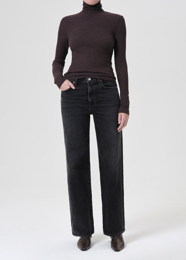 Harper Mid Rise Relaxed Straight Jean in Hush