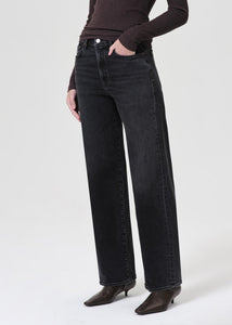 Harper Mid Rise Relaxed Straight Jean in Hush