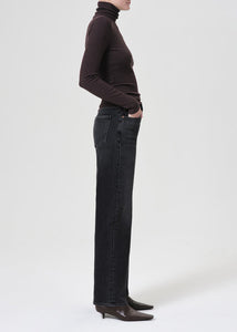 Harper Mid Rise Relaxed Straight Jean in Hush