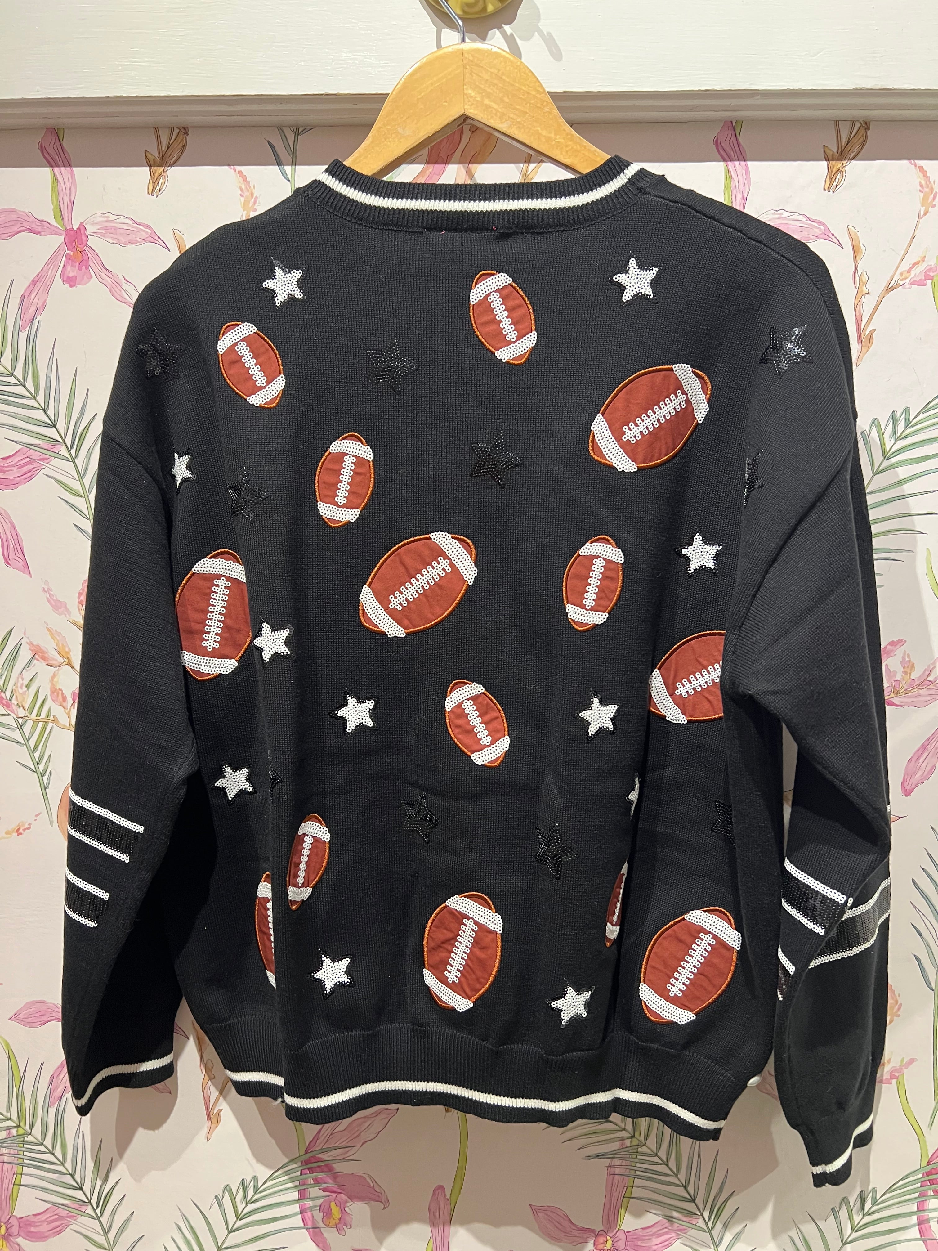 Football and Stars Cardigan in Black