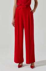 Load image into Gallery viewer, Bryony High Waisted Trouser Pants in Red
