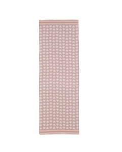 Heart Scarf with Stripe Trim in Taupe