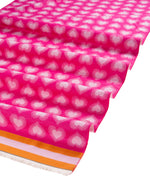 Load image into Gallery viewer, Heart Scarf with Stripe Trim in Fuschia
