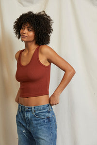 Blondie Rib Tank in Russet