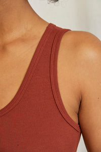 Blondie Rib Tank in Russet