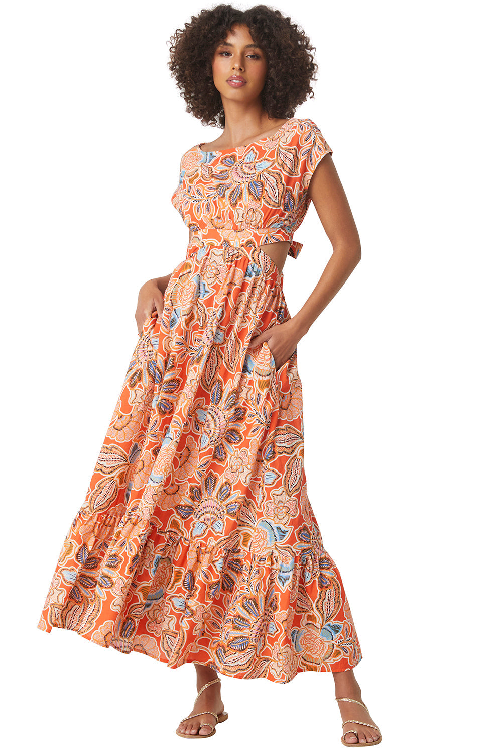 Dana Mae Dress in Tangerine Flora – Mint Julep