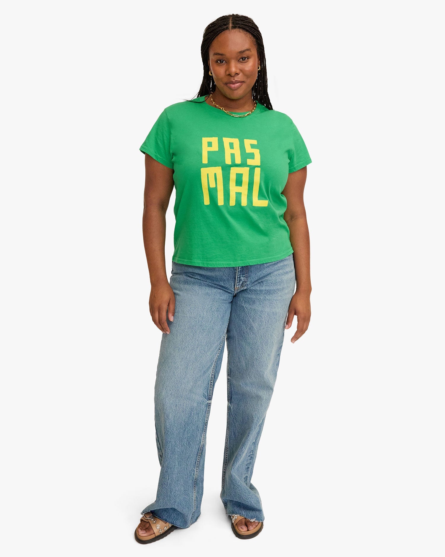 Classic Tee in Green w/ Bright Yellow Pas Mal