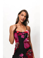 Load image into Gallery viewer, Nalini Jumpsuit in Black Romantic Watercolor Floral
