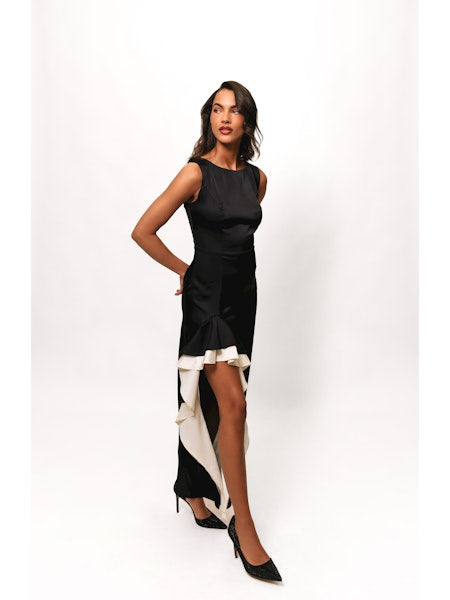 Primrose Maxi Dress in Black/Ivory