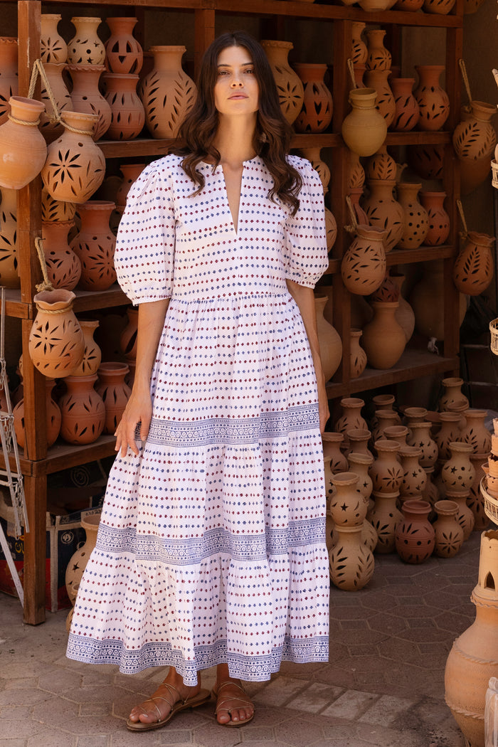 Puff Maxi Dress in Ellis Blue