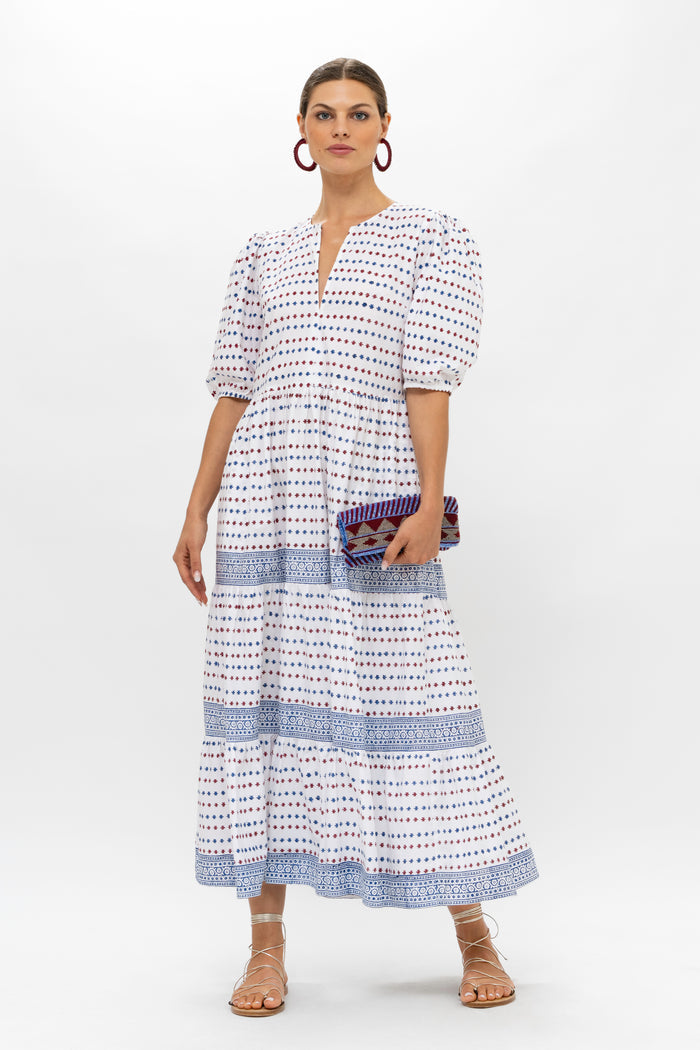 Puff Maxi Dress in Ellis Blue