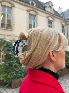 Hand Painted Blossom Fan Claw Hair Clip