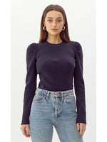 Load image into Gallery viewer, Felina Puff Sleeve Sweater in Navy
