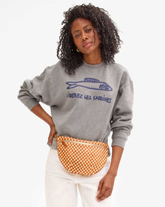 Liberez Les Sardines Oversized Sweatshirt in Grey Melange