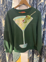 Load image into Gallery viewer, Metallic Martini Sweatshirt in Olive Green
