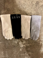 Load image into Gallery viewer, Pearl Embellished Gloves in Brown Heather
