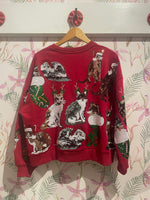 Load image into Gallery viewer, Christmas Kitty Sweatshirt in Red
