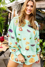Load image into Gallery viewer, Wine and Charcuterie Sweatshirt in Mint
