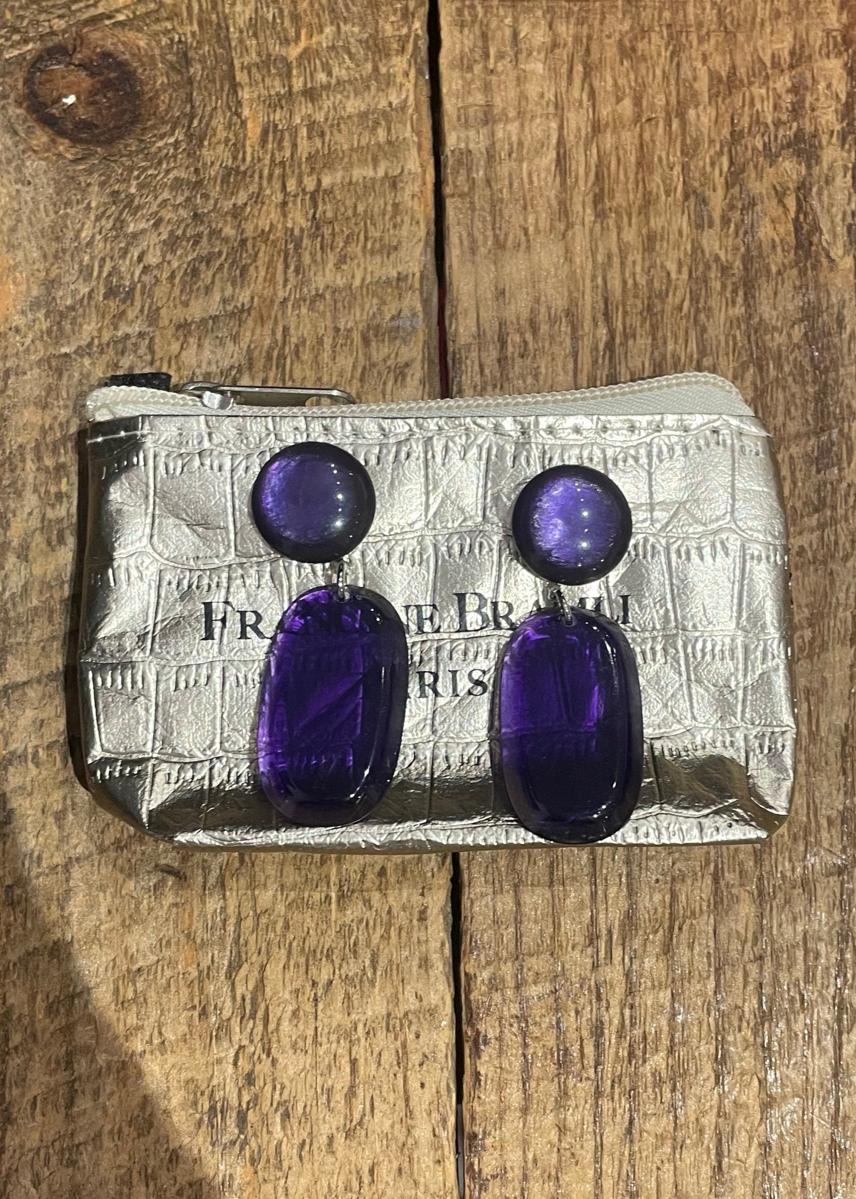 Ruby Resin Earring in Purple