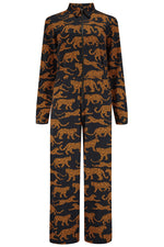 Load image into Gallery viewer, Gertie Cropped Jumpsuit in Large Leopards
