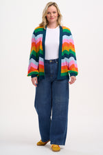 Load image into Gallery viewer, Bella Cardigan in Multi Rainbow Waves
