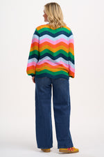 Load image into Gallery viewer, Bella Cardigan in Multi Rainbow Waves
