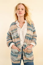 Load image into Gallery viewer, Open Front Cardigan in Duck Blue
