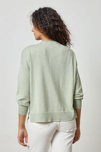 3/4 Sleeve Drop Shoulder Sweater in Peapod